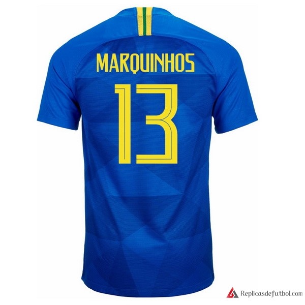 Camiseta Seleccion Brasil Segunda equipación Marquinhos 2018 Azul